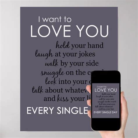 I Want To Love You Every Single Day Poster Zazzle