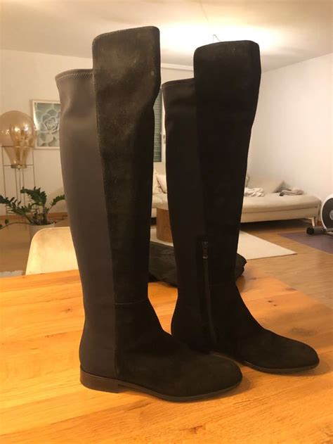 Navyboot Overknee Stiefel Schwarz Wildleder Kaufen Auf Ricardo