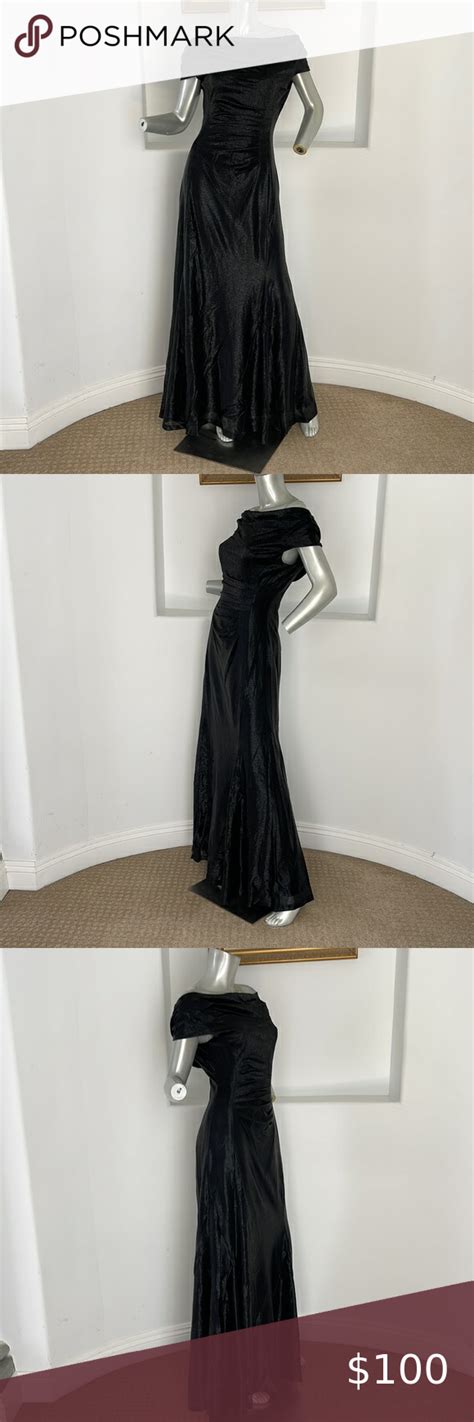 Tahari Arthur S Levine Maxi Black Shimmering Gown Size Gowns Maxi