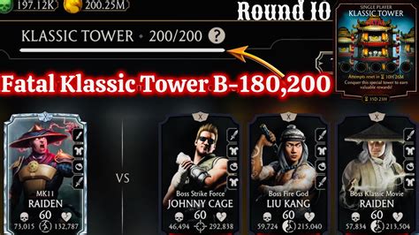 Fatal Klassic Tower Boss Battle 200 180 Fight Rewards MK Mobile