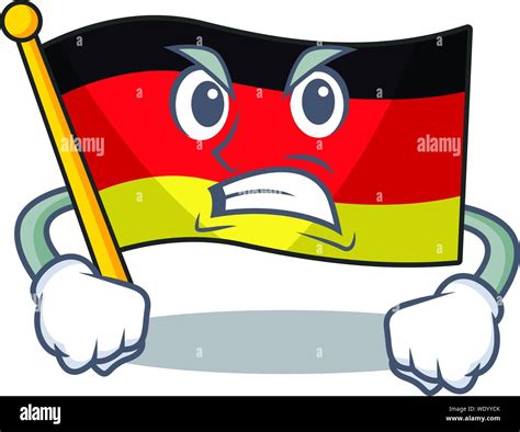 Angry Flag Germany Cartoon Formed With Character Stock Vector Image