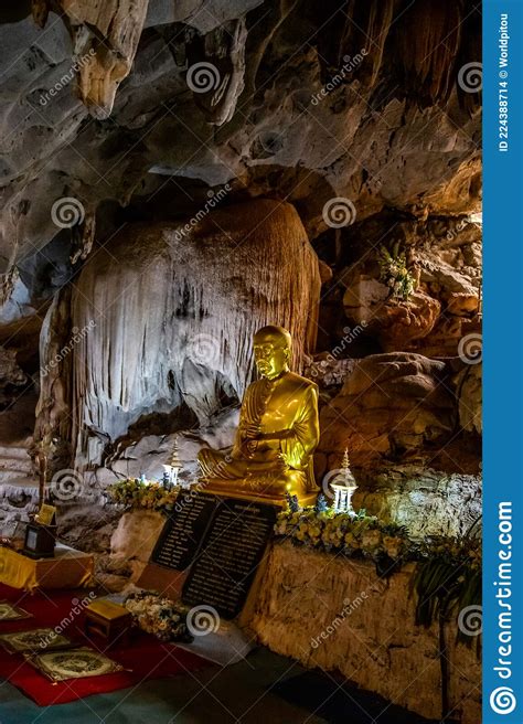 Wat Tham Pu Wa Temple In The Cave In Kanchanaburi Thailand Stock Photo