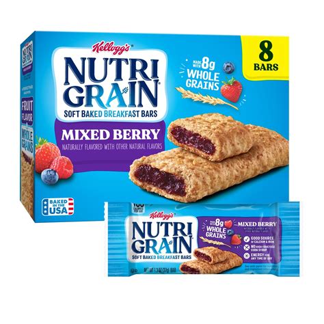 Kelloggs Nutri Grain Soft Baked Breakfast Bars Mixed Berry Shop