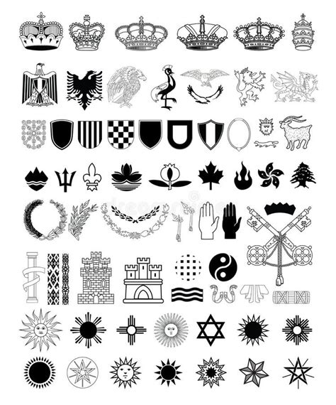 Coat Of Arms Elements Set, Vector Illustration Stock Vector ...