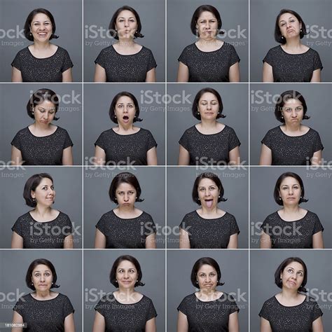 Foto De Real Mulher Fazendo Expressões Faciais E Mais Fotos De Stock De