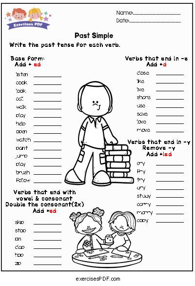 Past Simple Exercises Pdf Free Printables