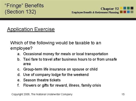 Fringe Benefits Section Chapter Employee Benefit