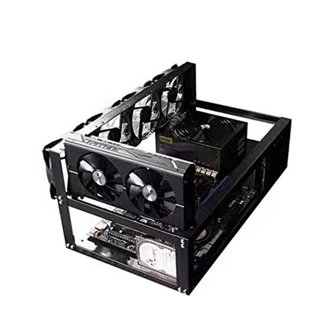 Steel Open Air Miner Mining Frame Rig Case Up To 6 GPU For Crypto Coin