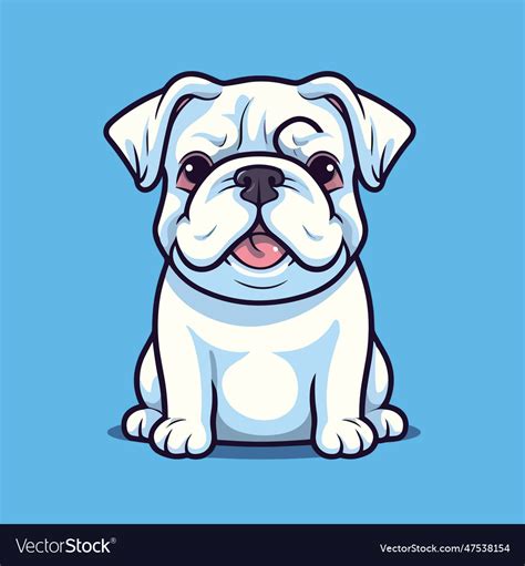 Bulldog cute cartoon character Royalty Free Vector Image