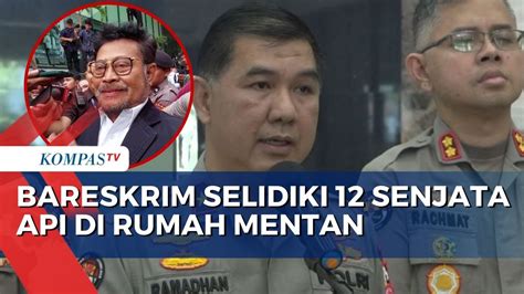 Bareskrim Polri Periksa Temuan 12 Senjata Api Di Rumah Dinas Syahrul