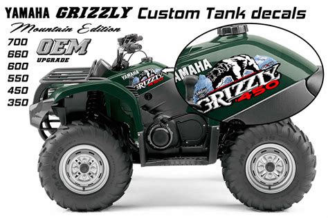 Yamaha Grizzly OEM ATV Tank Decal Graphic Sticker Kit 350 450 550 600