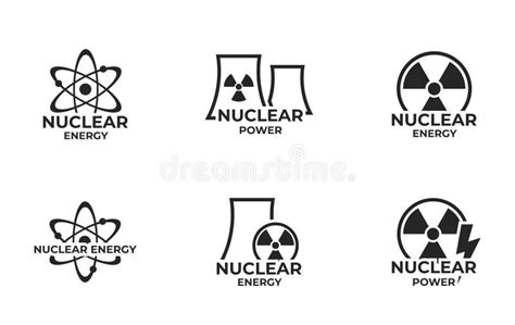 Nuclear Power Round Logo Energy Industry Symbol Stock Vector Illustration Of Ecology