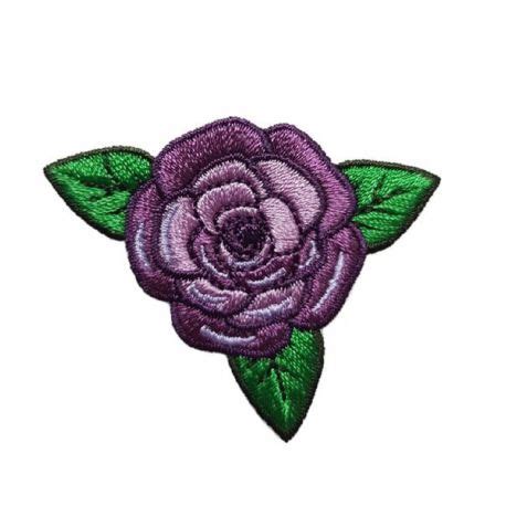 Patch Ecusson Thermocollant Fleur Rose Coloris Violet X Cm