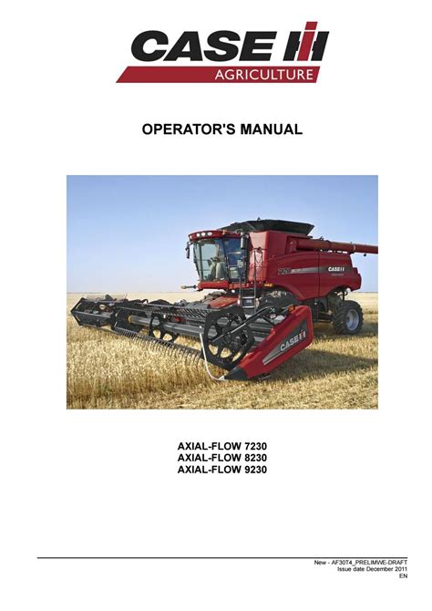 Case Ih Axial Flow 7230 8230 9230 Combines Operators Manual Pdf Download By Heydownloads