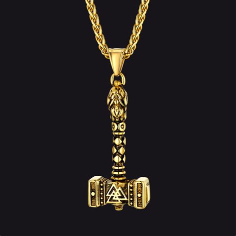 Viking Thor's Hammer Necklace Mjolnir Charm for Men - Faithheart