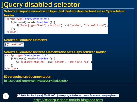 Sql Server Net And C Video Tutorial JQuery Disabled Selector