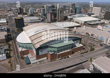 An Aerial View Of Chase Field And The Downtown Skyline Tuesday March