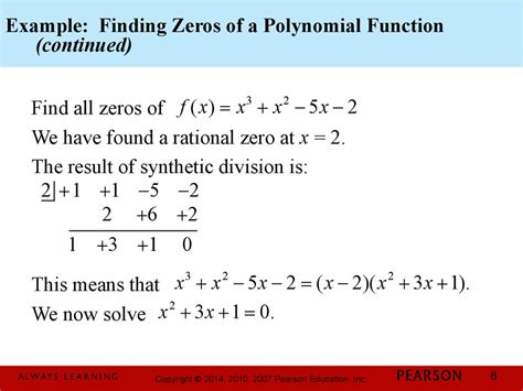 Chapter 3 Polynomial And Rational Functions 34 Zeros Of Polynomial