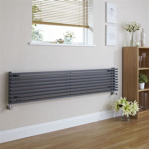 Fin Anthracite Horizontal Single Panel Designer Radiator X