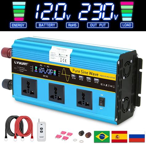 12000W Power Inverter DC 12V To AC 110V/230V LCD Display Solar Power ...