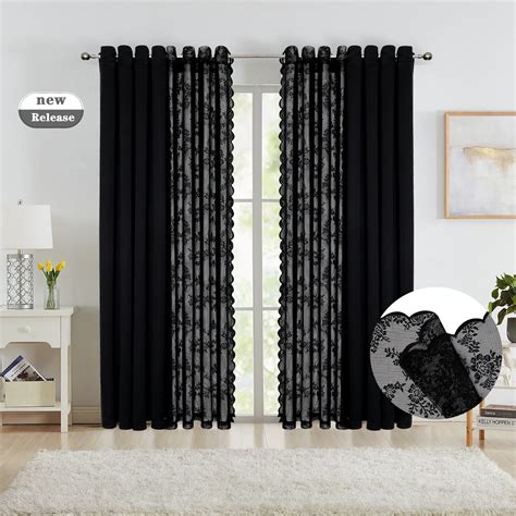 Bazaahm Mix & Match Blackout Curtains for Living Room with Rose Floral ...