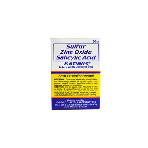 Katialis Soap Sulfur Zinc Oxide Salicylic Acid Anti Fungal Anti Bacterial Soap 90 Grams Lazada Ph