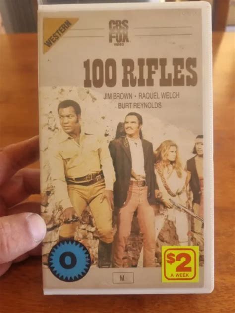 100 RIFLES VHS CBS Fox Video Ex Rental Burt Reynolds Jim Brown Raquel