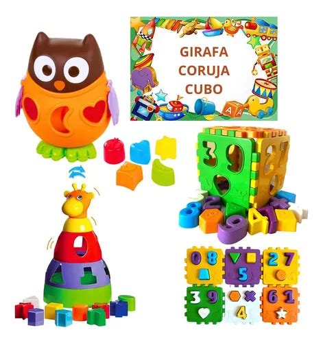 Kit 3 Brinquedo Educativo Encaixe Didático Bebe Infantil MercadoLivre