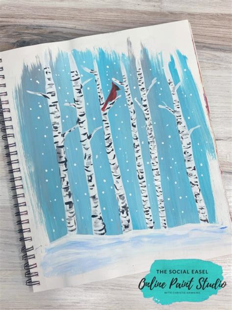 Birch Trees With Cardinals