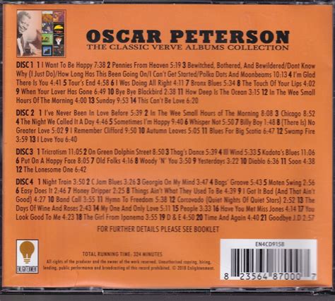 OSCAR PETERSON The Classic Verve Albums Collection 4 CD Box Set 2018