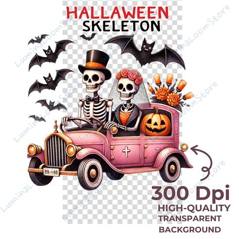 Halloween Skeleton Watercolor Clipart | PNG Set (digital Download - Etsy