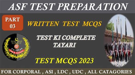 ASF TEST PREPARATION 2023 ASF GK MCQS COMPLETE PREPARATION FOR