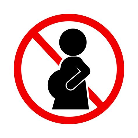 Prohibited Pregnant Sign Caution Pregnant Women Vector