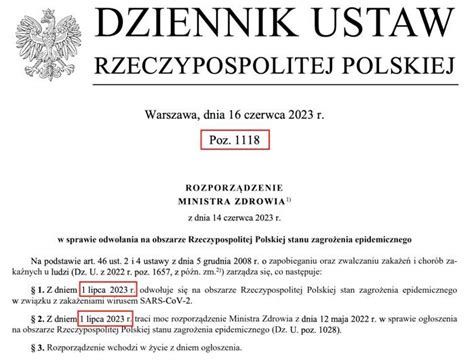 Lista Zmian Po Zniesieniu Stanu Epidemii I Stanu Zagro Enia