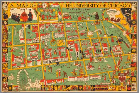 Cartoon map of the University of Chicago prepared... - Maps on the Web