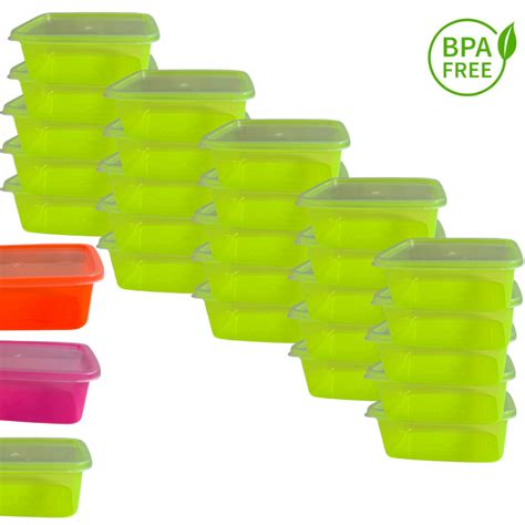 Kit 25 Marmitas Fitness Neon 500 Ml C Tampa BPA Free Pote Organizador