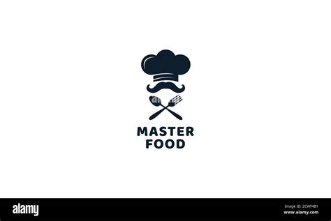 Illustration Chef Hat Mustache With Fork And Spoon Food Or Restaurant