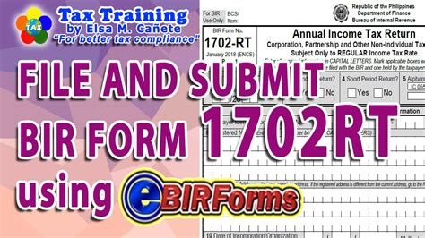 How To File And Submit Bir Form Rt Using Ebirforms Youtube