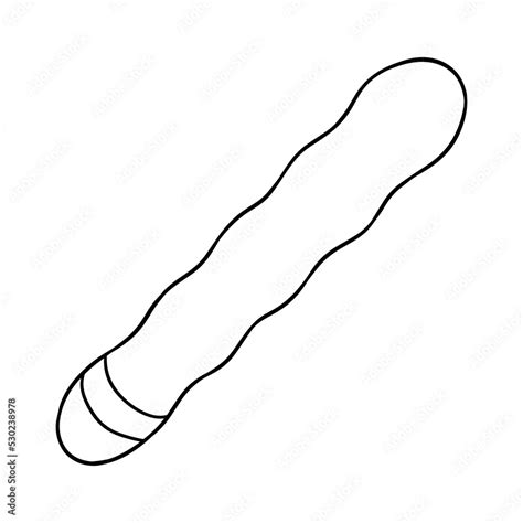 Vaginal Vibrator Dildo Hand Drawn Illustration Digital Art Sex Toy Fetish Black