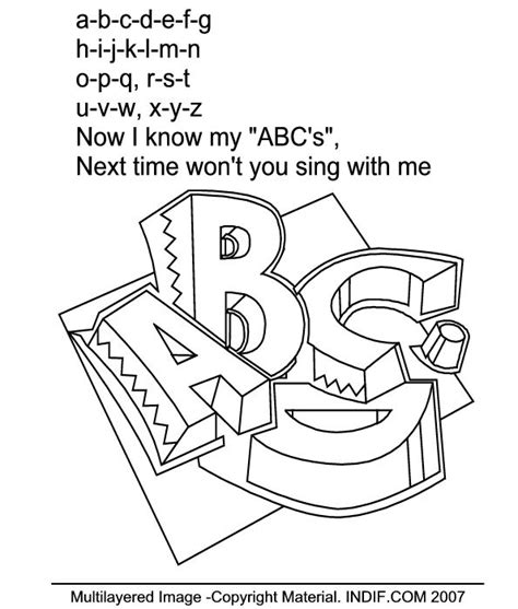 The A B C D Song Coloring Page