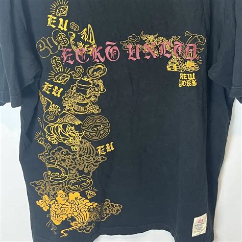 Ecko Unltd Mens Black And Yellow T Shirt Depop