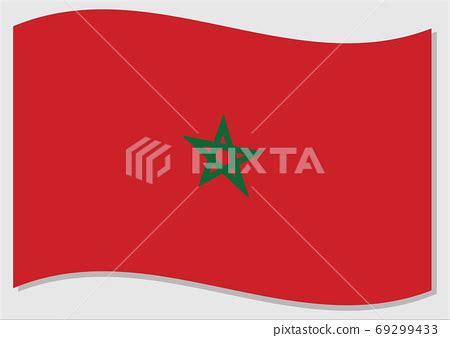 Waving Flag Of Morocco Vector Graphic Waving Stock Illustration