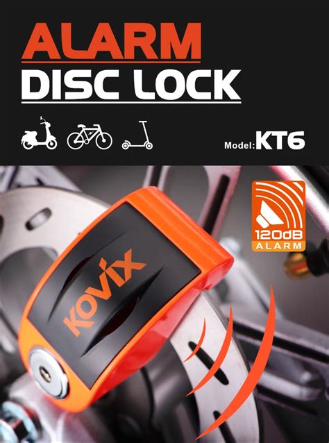 Kovix Motorcycle Wheel Disc Brake Alarm Lock Stainless Steel Safety Anti Theft Disc Lock With