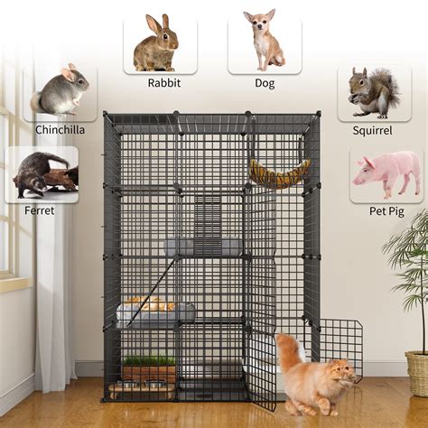 Snapklik YITAHOME Cat Cage Indoor Large 4 Tier Cat Enclosure