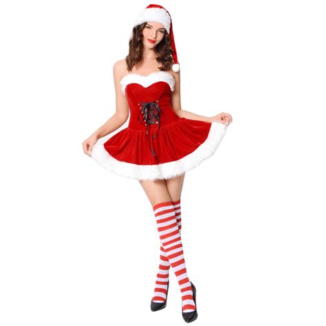 New Women Santa Claus Costume Cosplay Christmas Party Sexy Santa Claus