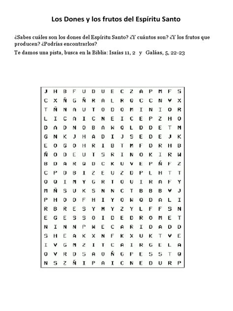 Sopa De Letras Espíritu Santo Pdf