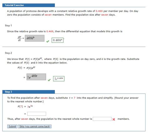 Solved A Population Of Protozoa Develops With A Constant Chegg