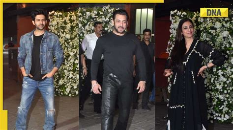 Salman Khan Turns 57 Shah Rukh Khan Kartik Aaryan Tabu Others Attend Dabangg Star Lavish