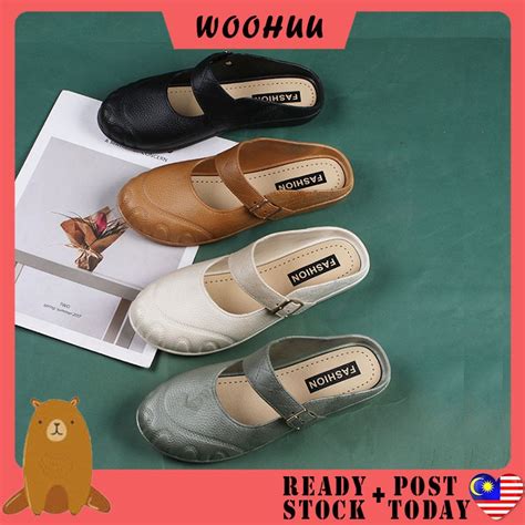 Ready Stock Woohuu Women Flat Wedge Sandals Kasut Perempuan Shopee