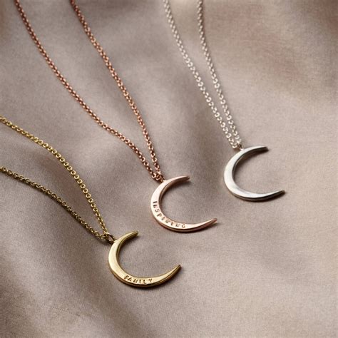 Personalised Crescent Moon Necklace By Posh Totty Designs